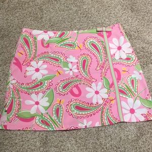 Lilly Pulitzer Pink Floral Mini Skirt